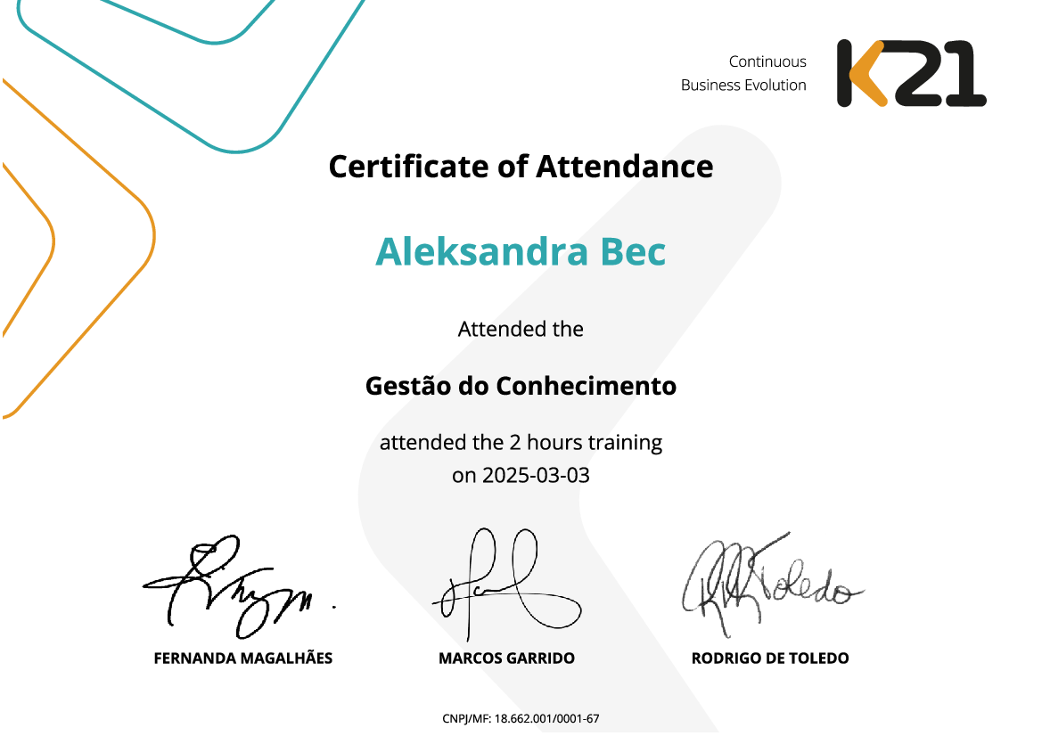 Certificado K21